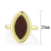 Load image into Gallery viewer, 3W1725 - Flash Gold+E-coating Brass Ring with Druzy in Amethyst