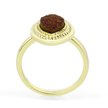 Load image into Gallery viewer, 3W1725 - Flash Gold+E-coating Brass Ring with Druzy in Amethyst