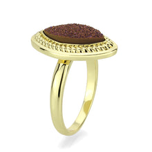 Load image into Gallery viewer, 3W1725 - Flash Gold+E-coating Brass Ring with Druzy in Amethyst