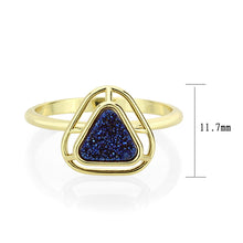 Load image into Gallery viewer, 3W1726 - Flash Gold+E-coating Brass Ring with Druzy in Capri Blue