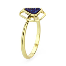 Load image into Gallery viewer, 3W1726 - Flash Gold+E-coating Brass Ring with Druzy in Capri Blue