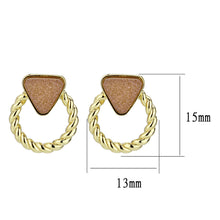 Load image into Gallery viewer, 3W1727E - Flash Gold+E-coating Brass Earring with Druzy in Rose Gold