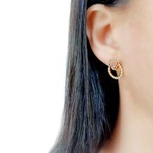 Load image into Gallery viewer, 3W1727E - Flash Gold+E-coating Brass Earring with Druzy in Rose Gold