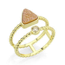 Load image into Gallery viewer, 3W1727 - Flash Gold+E-coating Brass Ring with Druzy in Rose Gold