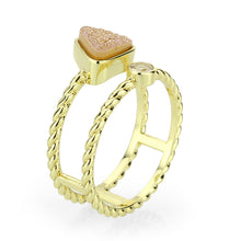 Load image into Gallery viewer, 3W1727 - Flash Gold+E-coating Brass Ring with Druzy in Rose Gold