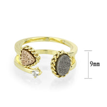 Load image into Gallery viewer, 3W1728 - Flash Gold+E-coating Brass Ring with Druzy in Multi Color