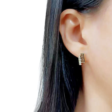 Load image into Gallery viewer, 3W1729E - Flash Gold+E-coating Brass Earring with Druzy in Multi Color