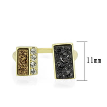 Load image into Gallery viewer, 3W1729 - Flash Gold+E-coating Brass Ring with Druzy in MultiColor