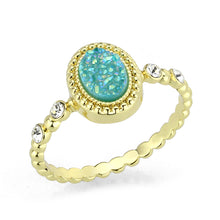 Load image into Gallery viewer, 3W1731 - Flash Gold+E-coating Brass Ring with Druzy in SeaBlue