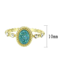 Load image into Gallery viewer, 3W1731 - Flash Gold+E-coating Brass Ring with Druzy in SeaBlue