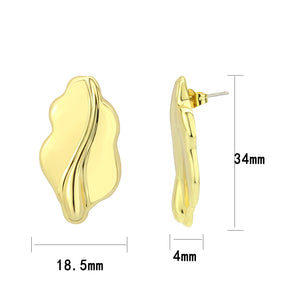 3W1733G - Flash Gold Brass Earring with NoStone in No Stone