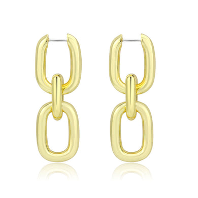 3W1736G - Flash Gold Brass Earring with NoStone in No Stone