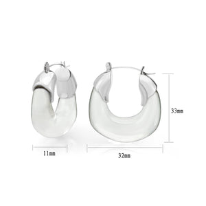3W1738 - Imitation Rhodium Brass Earring with Synthetic in Clear