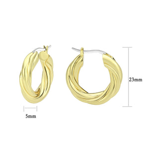 3W1743G - Flash Gold Brass Earring with NoStone in No Stone