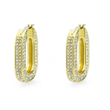 Load image into Gallery viewer, 3W1748G - Flash Gold Brass Earring with Top Grade Crystal in Clear