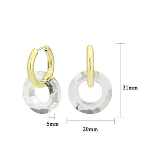 3W1754G - Flash Gold Brass Earring with Synthetic in Clear