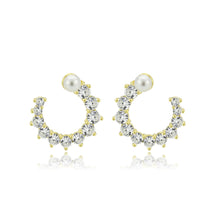 Load image into Gallery viewer, 3W1758G - Flash Gold Brass Earring with AAA Grade CZ in Clear