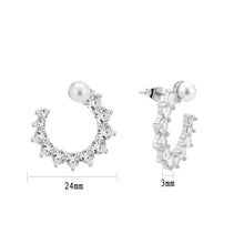 Load image into Gallery viewer, 3W1758 - Imitation Rhodium Brass Earring with AAA Grade CZ in Clear