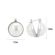 Load image into Gallery viewer, 3W1764 - Imitation Rhodium Brass Earring with Synthetic in White