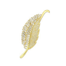 Load image into Gallery viewer, 3W1765G - Flash Gold Brass Brooches with AAA Grade CZ in Clear