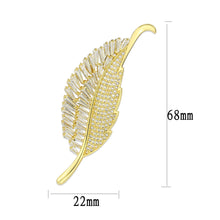 Load image into Gallery viewer, 3W1765G - Flash Gold Brass Brooches with AAA Grade CZ in Clear