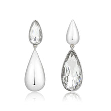 Load image into Gallery viewer, 3W1767 - Imitation Rhodium Brass Earring with Top Grade Crystal in Clear