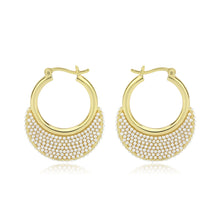 Load image into Gallery viewer, 3W1785 - Flash Gold Brass Earring with Synthetic in White