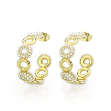 Load image into Gallery viewer, 3W1792 - Flash Gold Brass Earring with Synthetic in White