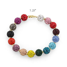 Load image into Gallery viewer, 3W1797 - Gold Brass Bracelet with Top Grade Crystal in MultiColor