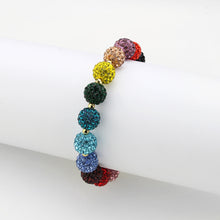 Load image into Gallery viewer, 3W1797 - Gold Brass Bracelet with Top Grade Crystal in MultiColor