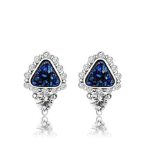 Load image into Gallery viewer, 3W1730E -  Imitation Rhodium+E-coating Brass Earring with Druzy in Capri Blue