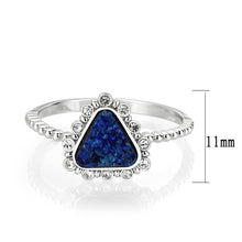 Load image into Gallery viewer, 3W1730 -  Imitation Rhodium+E-coating Brass Ring with Druzy in Capri Blue