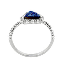 Load image into Gallery viewer, 3W1730 -  Imitation Rhodium+E-coating Brass Ring with Druzy in Capri Blue