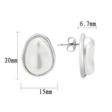 Load image into Gallery viewer, 3W1732 - Imitation Rhodium Brass Earring with Synthetic in White