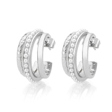 Load image into Gallery viewer, 3W1746 - Imitation Rhodium Brass Earring with Synthetic in White