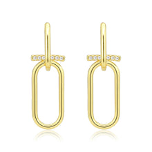 Load image into Gallery viewer, 3W1763G - Flash Gold Brass Earring with AAA Grade CZ in Clear