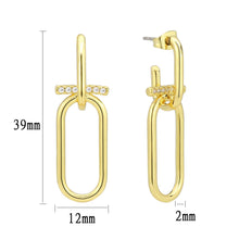 Load image into Gallery viewer, 3W1763G - Flash Gold Brass Earring with AAA Grade CZ in Clear