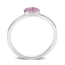 Load image into Gallery viewer, LO4769 - Rhodium Brass Ring with Top Grade Crystal in Rose