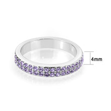 Load image into Gallery viewer, LO4761 - Rhodium Brass Ring with Top Grade Crystal in Tanzanite