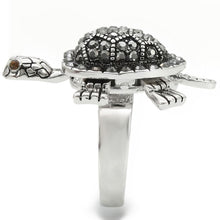 Load image into Gallery viewer, 0W285 - Rhodium Brass Ring with Top Grade Crystal  in Multi Color