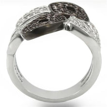 Load image into Gallery viewer, 0W295 - Rhodium + Ruthenium Brass Ring with AAA Grade CZ  in Champagne
