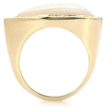 Load image into Gallery viewer, 1W043 - Gold Brass Ring with Synthetic Synthetic Glass in White