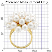 Load image into Gallery viewer, 1W052 - Gold Brass Ring with Synthetic  in White