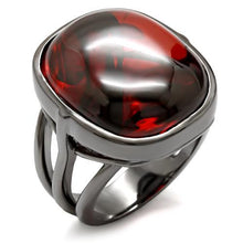 Load image into Gallery viewer, 1W100 - Ruthenium Brass Ring with AAA Grade CZ  in Garnet