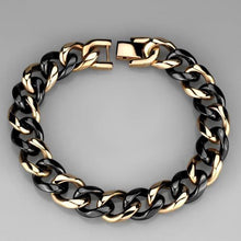 Load image into Gallery viewer, 3W1002 - IP Rose Gold(Ion Plating) Stainless Steel Bracelet with Ceramic  in Jet