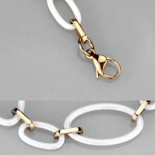 Load image into Gallery viewer, 3W1004 - IP Rose Gold(Ion Plating) Stainless Steel Bracelet with Ceramic  in White