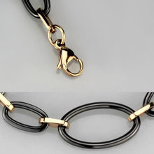 Load image into Gallery viewer, 3W1005 - IP Rose Gold(Ion Plating) Stainless Steel Bracelet with Ceramic  in Jet