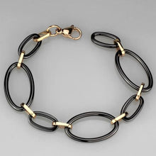 Load image into Gallery viewer, 3W1005 - IP Rose Gold(Ion Plating) Stainless Steel Bracelet with Ceramic  in Jet