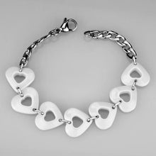 Load image into Gallery viewer, 3W1006 - High polished (no plating) Stainless Steel Bracelet with Ceramic  in White