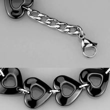 Load image into Gallery viewer, 3W1007 - High polished (no plating) Stainless Steel Bracelet with Ceramic  in Jet